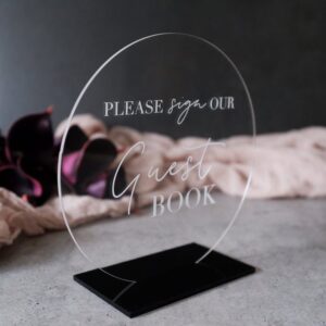 Round Clear Acrylic Letter Guest Book Sign
